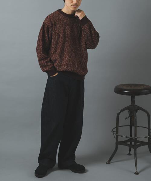 ITEMS URBANRESEARCH(アイテムズ アーバンリサーチ)の「MIXカラー クルーネック プルオーバーニット(ニット/セーター・メンズ・ブルー系その他/ブラウン/ブラック・MEDIUM/LARGE)」の8枚目の写真