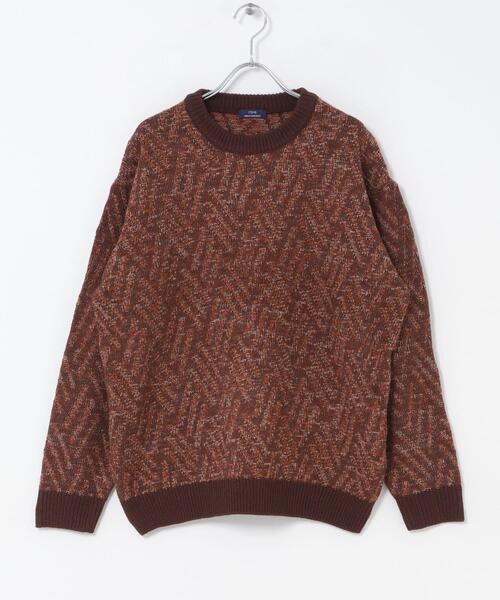 ITEMS URBANRESEARCH(アイテムズ アーバンリサーチ)の「MIXカラー クルーネック プルオーバーニット(ニット/セーター・メンズ・ブルー系その他/ブラウン/ブラック・MEDIUM/LARGE)」の9枚目の写真