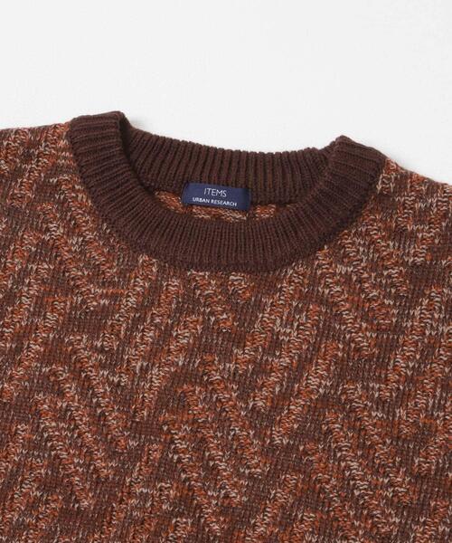 ITEMS URBANRESEARCH(アイテムズ アーバンリサーチ)の「MIXカラー クルーネック プルオーバーニット(ニット/セーター・メンズ・ブルー系その他/ブラウン/ブラック・MEDIUM/LARGE)」の10枚目の写真