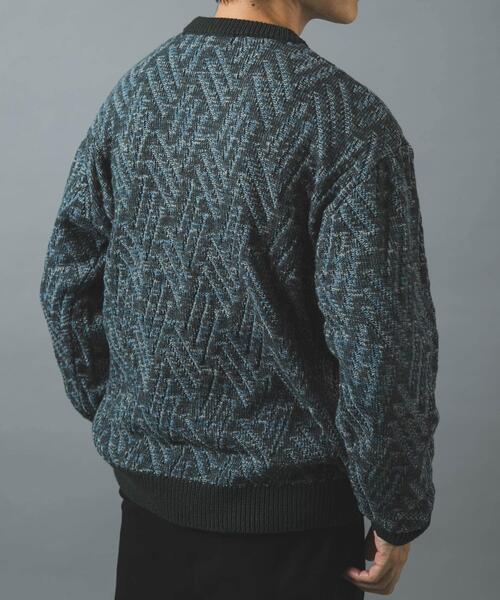 ITEMS URBANRESEARCH(アイテムズ アーバンリサーチ)の「MIXカラー クルーネック プルオーバーニット(ニット/セーター・メンズ・ブルー系その他/ブラウン/ブラック・MEDIUM/LARGE)」の12枚目の写真