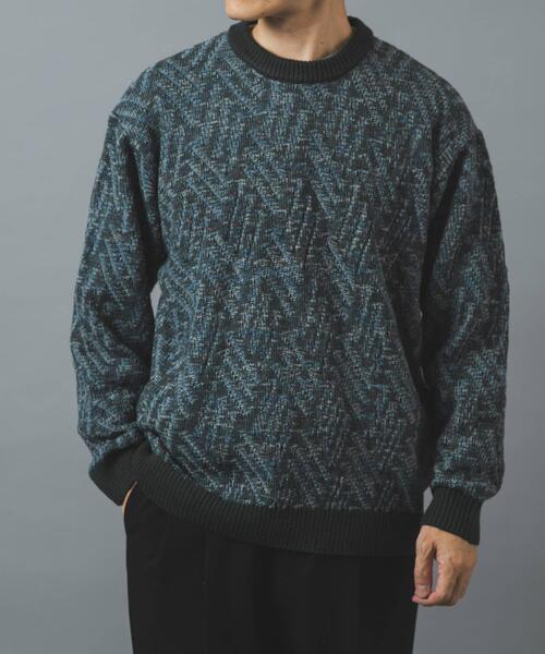 ITEMS URBANRESEARCH(アイテムズ アーバンリサーチ)の「MIXカラー クルーネック プルオーバーニット(ニット/セーター・メンズ・ブルー系その他/ブラウン/ブラック・MEDIUM/LARGE)」の13枚目の写真