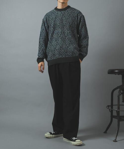 ITEMS URBANRESEARCH(アイテムズ アーバンリサーチ)の「MIXカラー クルーネック プルオーバーニット(ニット/セーター・メンズ・ブルー系その他/ブラウン/ブラック・MEDIUM/LARGE)」の5枚目の写真
