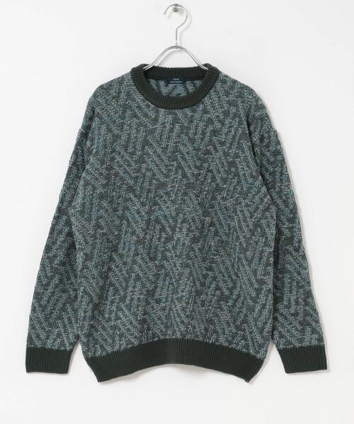 ITEMS URBANRESEARCH(アイテムズ アーバンリサーチ)の「MIXカラー クルーネック プルオーバーニット(ニット/セーター・メンズ・ブルー系その他/ブラウン/ブラック・MEDIUM/LARGE)」の6枚目の写真