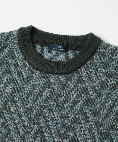 ITEMS URBANRESEARCH(アイテムズ アーバンリサーチ)の「MIXカラー クルーネック プルオーバーニット(ニット/セーター・メンズ・ブルー系その他/ブラウン/ブラック・MEDIUM/LARGE)」の7枚目の写真