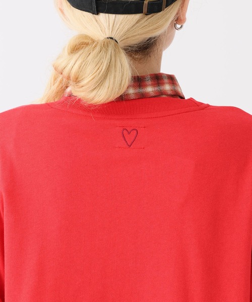 HEART MARKET(ハートマーケット)の「ミニ裏毛切替クループルオーバー(Tシャツ/カットソー・レディース・ブラック/ダークグリーン/グレー/レッド/ダークパープル/マスタード/オートミール/チャコール・MEDIUM/LARGE)」の21枚目の写真