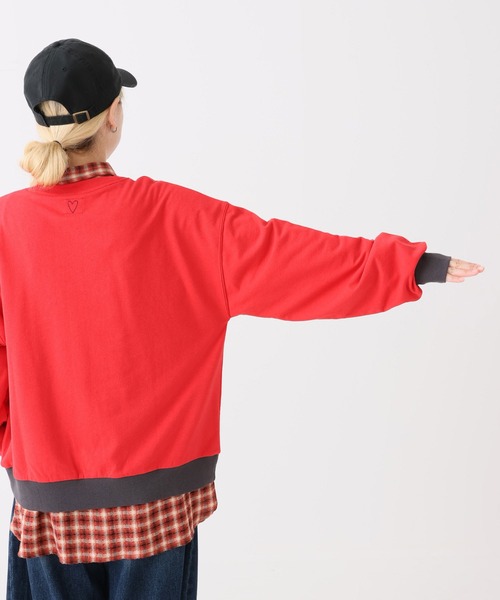 HEART MARKET(ハートマーケット)の「ミニ裏毛切替クループルオーバー(Tシャツ/カットソー・レディース・ブラック/ダークグリーン/グレー/レッド/ダークパープル/マスタード/オートミール/チャコール・MEDIUM/LARGE)」の22枚目の写真