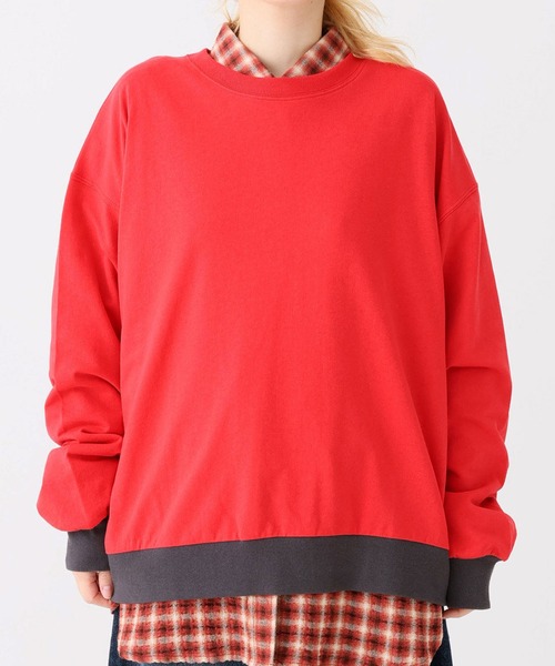HEART MARKET(ハートマーケット)の「ミニ裏毛切替クループルオーバー(Tシャツ/カットソー・レディース・ブラック/ダークグリーン/グレー/レッド/ダークパープル/マスタード/オートミール/チャコール・MEDIUM/LARGE)」の17枚目の写真