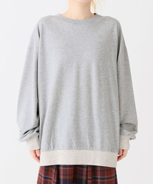 HEART MARKET(ハートマーケット)の「ミニ裏毛切替クループルオーバー(Tシャツ/カットソー・レディース・ブラック/ダークグリーン/グレー/レッド/ダークパープル/マスタード/オートミール/チャコール・MEDIUM/LARGE)」の18枚目の写真