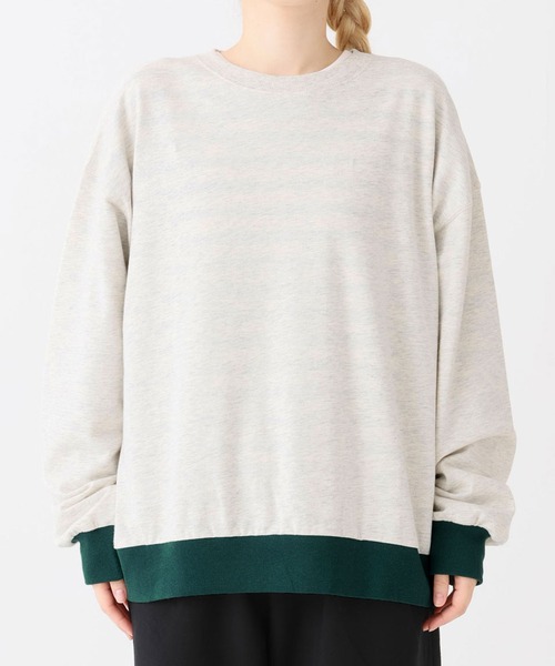 HEART MARKET(ハートマーケット)の「ミニ裏毛切替クループルオーバー(Tシャツ/カットソー・レディース・ブラック/ダークグリーン/グレー/レッド/ダークパープル/マスタード/オートミール/チャコール・MEDIUM/LARGE)」の19枚目の写真