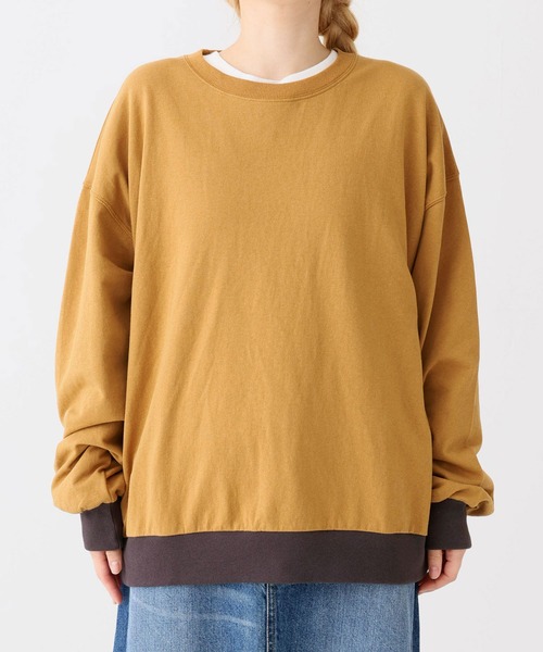 HEART MARKET(ハートマーケット)の「ミニ裏毛切替クループルオーバー(Tシャツ/カットソー・レディース・ブラック/ダークグリーン/グレー/レッド/ダークパープル/マスタード/オートミール/チャコール・MEDIUM/LARGE)」の9枚目の写真