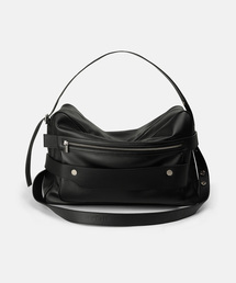 OVERSIZED LEATHER SQUARE BAG BLACK