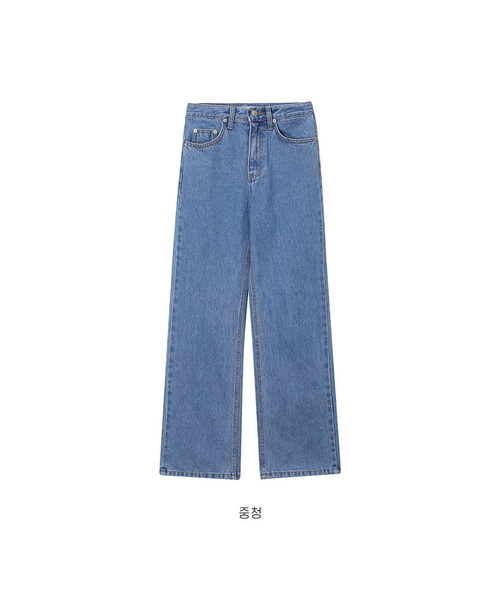 FORTYFOUR（フォーティフォー）の「[W] エッセンシャルストレートデニムパンツ（デニムパンツ・レディース・ライトブルー/スカイブルー/ダークブルー・SMALL/MEDIUM/LARGE）」の2枚目の写真