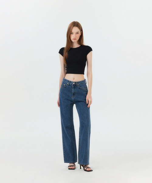 FORTYFOUR（フォーティフォー）の「[W] エッセンシャルストレートデニムパンツ（デニムパンツ・レディース・ライトブルー/スカイブルー/ダークブルー・SMALL/MEDIUM/LARGE）」の4枚目の写真