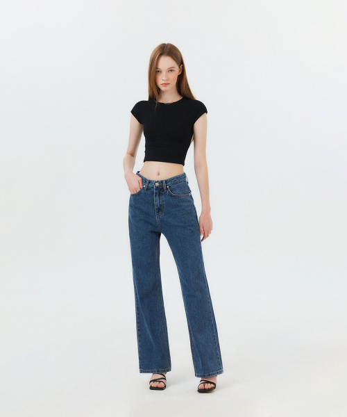 FORTYFOUR（フォーティフォー）の「[W] エッセンシャルストレートデニムパンツ（デニムパンツ・レディース・ライトブルー/スカイブルー/ダークブルー・SMALL/MEDIUM/LARGE）」の5枚目の写真