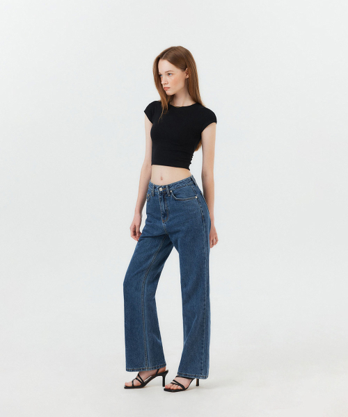 FORTYFOUR（フォーティフォー）の「[W] エッセンシャルストレートデニムパンツ（デニムパンツ・レディース・ライトブルー/スカイブルー/ダークブルー・SMALL/MEDIUM/LARGE）」の8枚目の写真