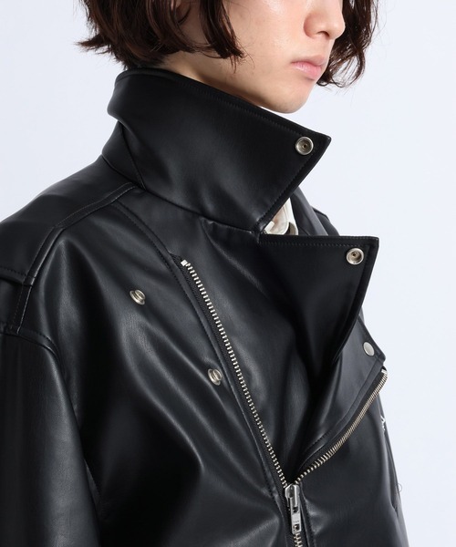 RAGEBLUE(レイジブルー)の「SYNTHETIC LEATHER DOUBLE RIDERS JACKET/シンセティックレザーダブルライダースジャケット(ライダースジャケット・メンズ・ブラック・LARGE/MEDIUM)」の13枚目の写真