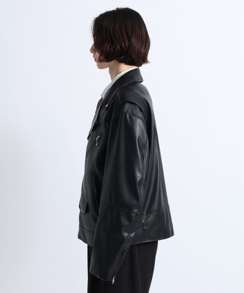 RAGEBLUE(レイジブルー)の「SYNTHETIC LEATHER DOUBLE RIDERS JACKET/シンセティックレザーダブルライダースジャケット(ライダースジャケット・メンズ・ブラック・LARGE/MEDIUM)」の14枚目の写真