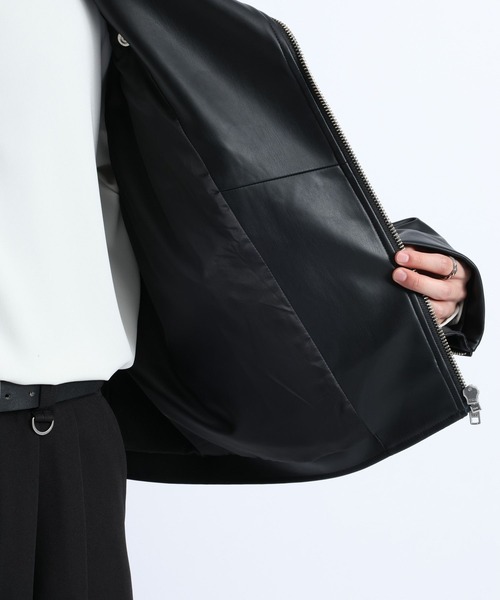 RAGEBLUE(レイジブルー)の「SYNTHETIC LEATHER DOUBLE RIDERS JACKET/シンセティックレザーダブルライダースジャケット(ライダースジャケット・メンズ・ブラック・LARGE/MEDIUM)」の22枚目の写真