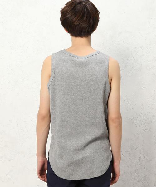 green label relaxing（グリーンレーベルリラクシング）の「SC WAFFLE LONG タンクトップ◆（タンクトップ・メンズ・グレー/ブラック/ホワイト/コバルトブルー・MEDIUM/LARGE/SMALL）」の5枚目の写真