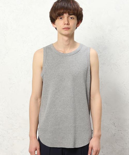 green label relaxing（グリーンレーベルリラクシング）の「SC WAFFLE LONG タンクトップ◆（タンクトップ・メンズ・グレー/ブラック/ホワイト/コバルトブルー・MEDIUM/LARGE/SMALL）」の6枚目の写真