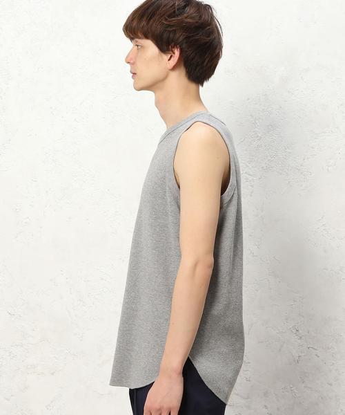 green label relaxing（グリーンレーベルリラクシング）の「SC WAFFLE LONG タンクトップ◆（タンクトップ・メンズ・グレー/ブラック/ホワイト/コバルトブルー・MEDIUM/LARGE/SMALL）」の7枚目の写真
