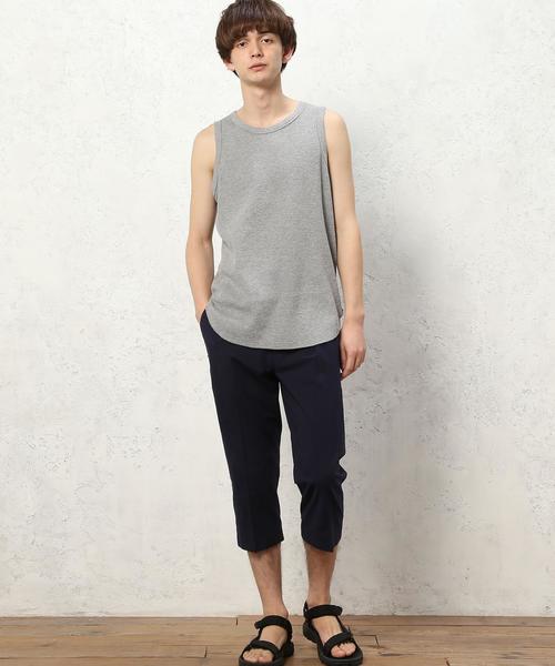 green label relaxing（グリーンレーベルリラクシング）の「SC WAFFLE LONG タンクトップ◆（タンクトップ・メンズ・グレー/ブラック/ホワイト/コバルトブルー・MEDIUM/LARGE/SMALL）」の8枚目の写真