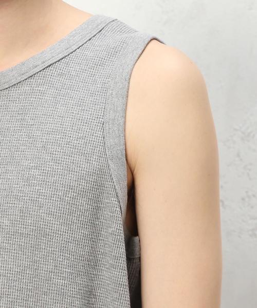 green label relaxing（グリーンレーベルリラクシング）の「SC WAFFLE LONG タンクトップ◆（タンクトップ・メンズ・グレー/ブラック/ホワイト/コバルトブルー・MEDIUM/LARGE/SMALL）」の11枚目の写真