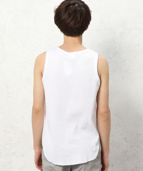 green label relaxing（グリーンレーベルリラクシング）の「SC WAFFLE LONG タンクトップ◆（タンクトップ・メンズ・グレー/ブラック/ホワイト/コバルトブルー・MEDIUM/LARGE/SMALL）」の14枚目の写真