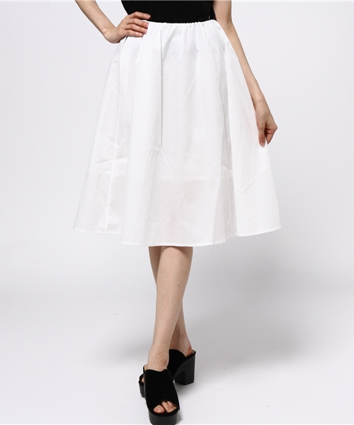 E hyphen world gallery（イーハイフンワールドギャラリー）の「T/C ブロードギャザースカート（スカート・レディース・オフホワイト/ブラック/グレイッシュベージュ/カーキ・FREE）」の11枚目の写真