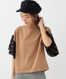 Another Edition | チェックフリルスリーブT/　AEBC CHECK フリルSL T(Tシャツ/カットソー)