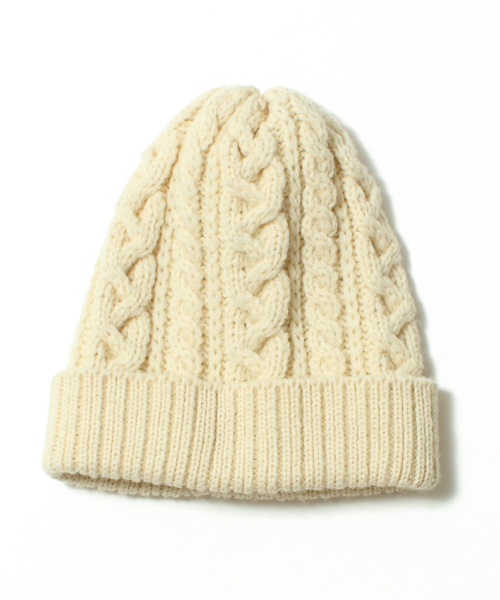 BEAMS PLUS（ビームスプラス）の「BEAMS PLUS / ケーブルワッチキャップ（ニットキャップ/ビーニー・メンズ・ナチュラル/チャコールグレー/ブラック/ネイビー/ワイン/ダークグリーン・ONE SIZE）」の9枚目の写真