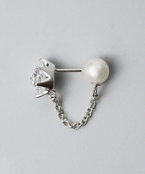 e.m.（イーエム）の「SILVER925パールキャッチジルコニアピアス/レディース/メンズ/（ピアス（片耳用）・レディース・シルバー・FREE）」の11枚目の写真
