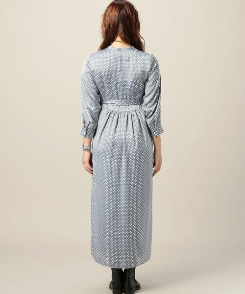 BEAUTY&YOUTH UNITED ARROWS(ビューティーアンドユースユナイテッドアローズ)の「BY ジオメトリックスタンドカラーマキシワンピース◆(ワンピース・レディース・ダークグレー/ライトブルー・FREE)」の3枚目の写真