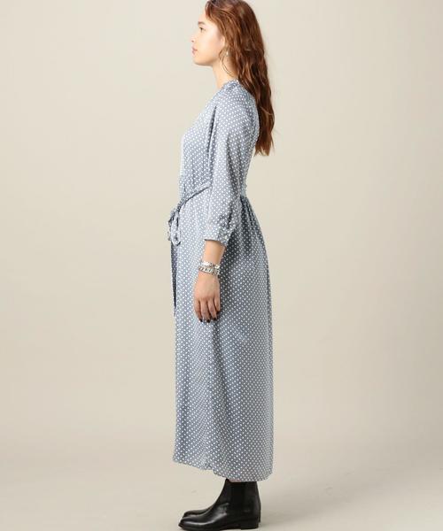 BEAUTY&YOUTH UNITED ARROWS(ビューティーアンドユースユナイテッドアローズ)の「BY ジオメトリックスタンドカラーマキシワンピース◆(ワンピース・レディース・ダークグレー/ライトブルー・FREE)」の5枚目の写真