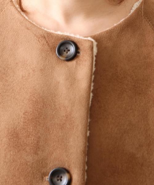 coen（コーエン）の「フェイクムートンコート（ムートンコート・レディース・ブラウン/ネイビー・MEDIUM/LARGE）」の7枚目の写真