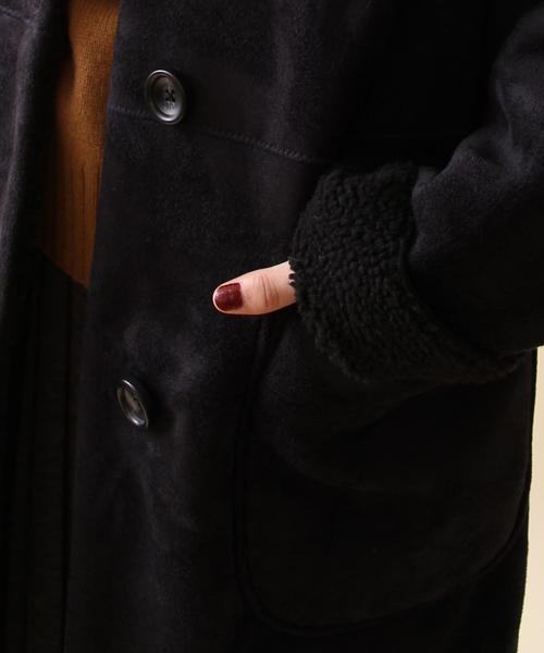 coen（コーエン）の「フェイクムートンコート（ムートンコート・レディース・ブラウン/ネイビー・MEDIUM/LARGE）」の13枚目の写真