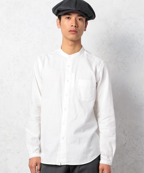 green label relaxing（グリーンレーベルリラクシング）の「KC BRUSHED/OX バンドカラー シャツ◆（シャツ/ブラウス・メンズ・ダークグレー/ネイビー/ホワイト・SMALL/MEDIUM/LARGE）」の2枚目の写真