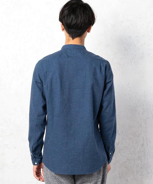 green label relaxing（グリーンレーベルリラクシング）の「KC BRUSHED/OX バンドカラー シャツ◆（シャツ/ブラウス・メンズ・ダークグレー/ネイビー/ホワイト・SMALL/MEDIUM/LARGE）」の9枚目の写真
