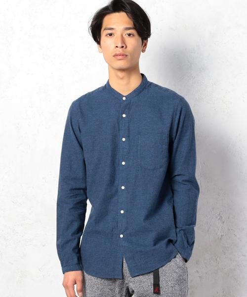 green label relaxing（グリーンレーベルリラクシング）の「KC BRUSHED/OX バンドカラー シャツ◆（シャツ/ブラウス・メンズ・ダークグレー/ネイビー/ホワイト・SMALL/MEDIUM/LARGE）」の10枚目の写真