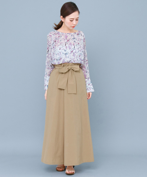 KBF（ケイビーエフ）の「KBF ウエストベルトロングスカート（スカート・レディース・ブラウン/ベージュ/ネイビー・ONE）」の7枚目の写真