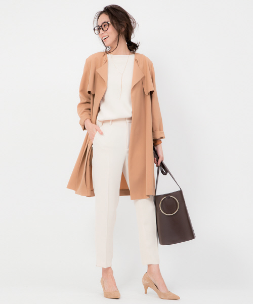 FONCE(フォンセ)の「ノータックテーパードパンツ(その他パンツ・レディース・ダークネイビー/ベージュ/コーラル・34/38/36)」の12枚目の写真