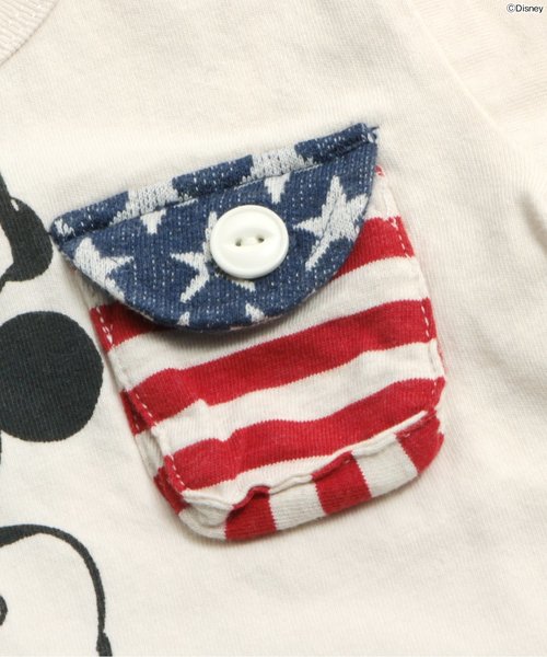 F.O.KIDS(エフオーキッズ)の「Disney(ディズニー) ポケットミッキーマウス(Tシャツ/カットソー・キッズ・ベージュ/イエロー/カーキ・100/120/95/110/80/90/140/130)」の7枚目の写真