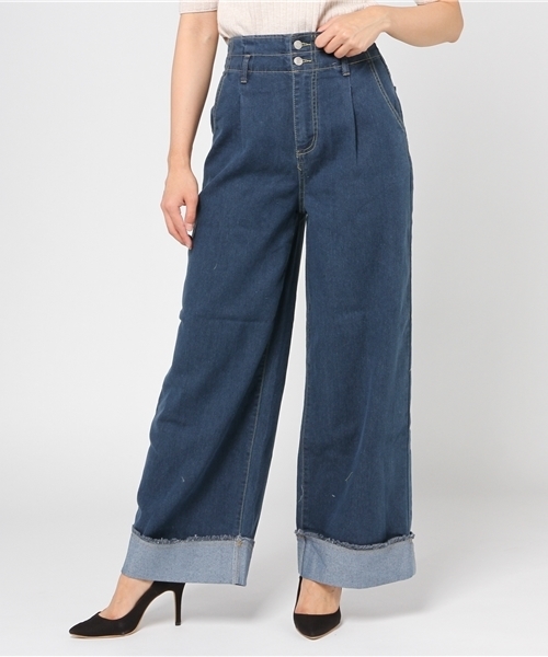 Re:EDIT（リエディ）の「[リエディ]ハイウエストワイドデニムボトムス/パンツ/デニムパンツ（その他パンツ・レディース・ライトブルー/ダークブルー・SMALL/MEDIUM）」の13枚目の写真