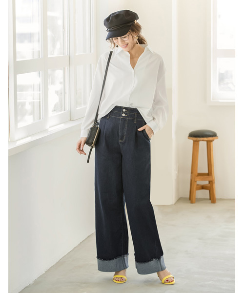 Re:EDIT（リエディ）の「[リエディ]ハイウエストワイドデニムボトムス/パンツ/デニムパンツ（その他パンツ・レディース・ライトブルー/ダークブルー・SMALL/MEDIUM）」の17枚目の写真