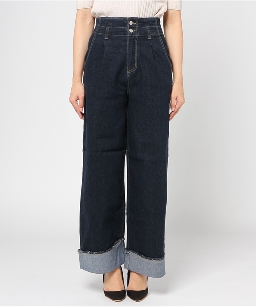 Re:EDIT（リエディ）の「[リエディ]ハイウエストワイドデニムボトムス/パンツ/デニムパンツ（その他パンツ・レディース・ライトブルー/ダークブルー・SMALL/MEDIUM）」の3枚目の写真