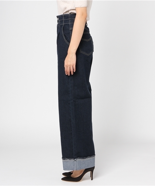 Re:EDIT（リエディ）の「[リエディ]ハイウエストワイドデニムボトムス/パンツ/デニムパンツ（その他パンツ・レディース・ライトブルー/ダークブルー・SMALL/MEDIUM）」の4枚目の写真