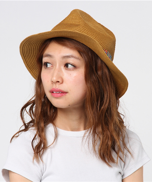 チャイハネ（チャイハネ）の「【チャイハネ】フォークロアリボンペーパーハット（ハット・レディース・ブラウン/レッド・FREE）」の5枚目の写真