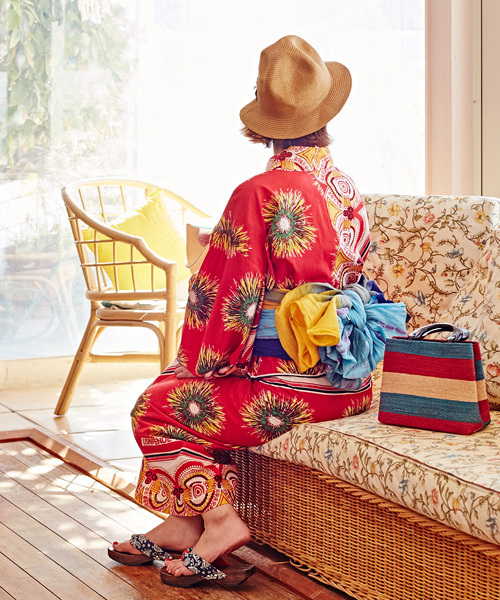 チャイハネ（チャイハネ）の「【チャイハネ】フォークロアリボンペーパーハット（ハット・レディース・ブラウン/レッド・FREE）」の7枚目の写真