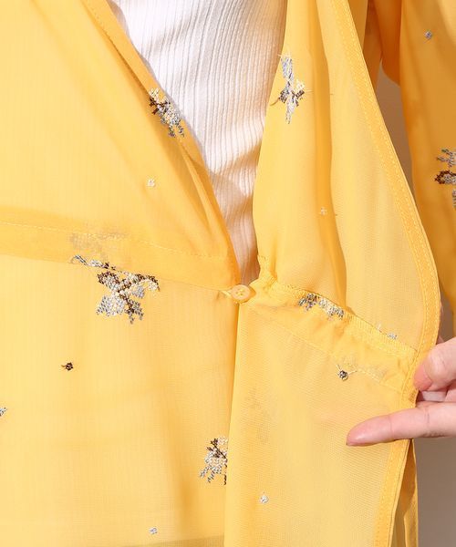 ROPE' PICNIC（ロペピクニック）の「フラワークロスステッチ刺繍ガウン（ワンピース・レディース・ブラック/イエロー/ホワイト・38）」の14枚目の写真