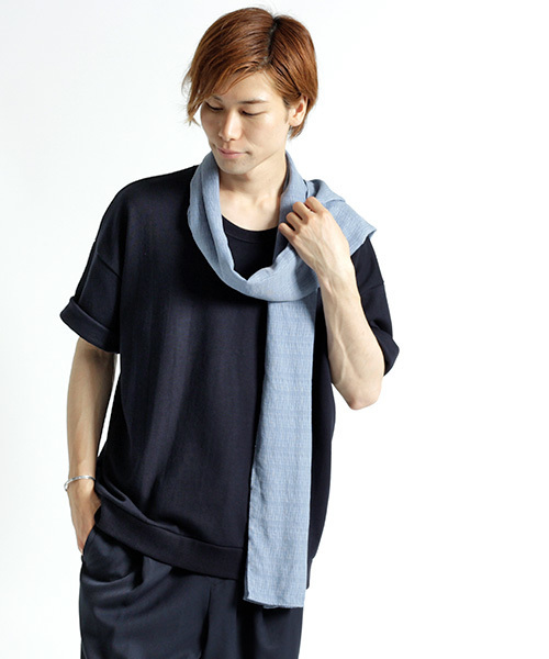 MONO-MART（モノマート）の「ドロップショルダーカラーリングスウェット/ライトオンス(1/2スリーブ)（スウェット・メンズ・チャコール/ベージュ/グレー/ホワイト/ダークネイビー/ピンク/ブラック/カーキ・FREE）」の17枚目の写真